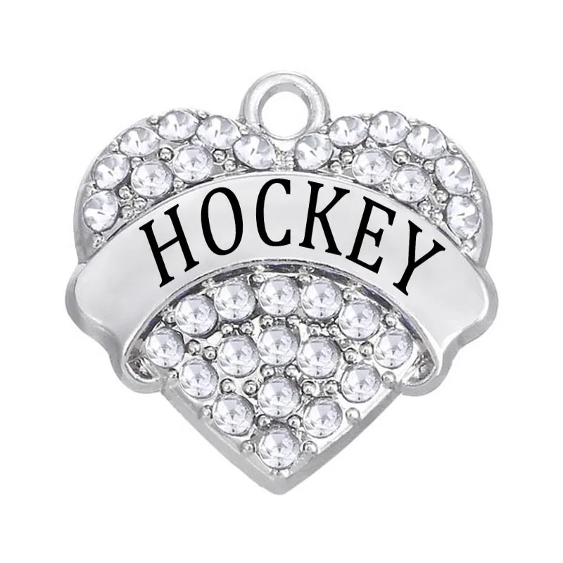 Crystal Hockey Charm Fashion Hockey Player Gift Jewelry Hockey Women
