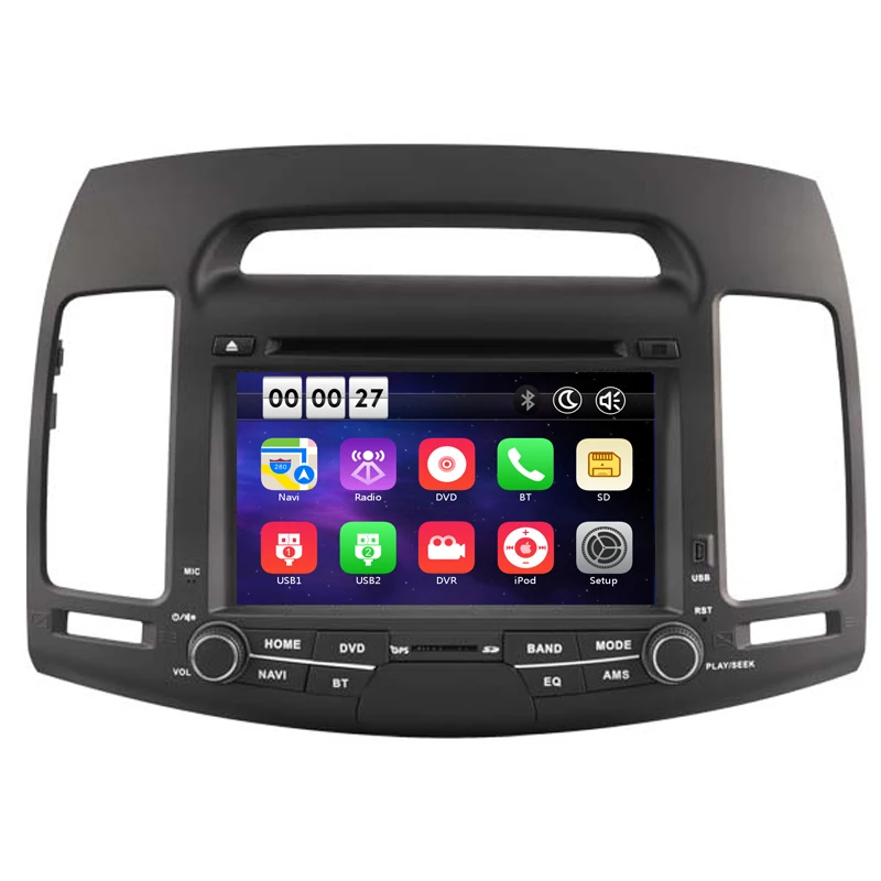 Best Car DVD Player GPS Radio for Hyundai Elantra 2007-2011 Navigation Phone Mirror HD Multimedia OBD2 3G WIFI DVR SWC OBDII 16