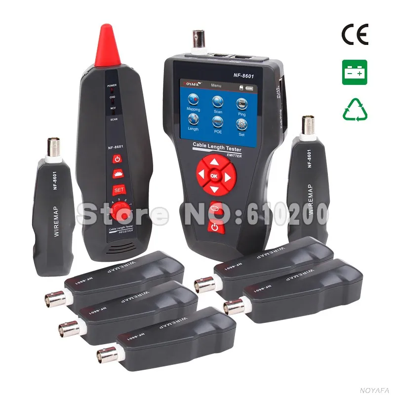 NOYAFA-NF-8601W тестер сетевого кабеля тестер LAN RJ11 RJ45 BNC STP/UTP 5E, 6E LAN Кабельный тестер для 8 шт. портов английская версия