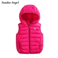 Sundae Ange 2017 Automne Hiver Enfants Survêtement Garçons Filles Gilet solide chaud vers le bas veste vêtements de bébé gilet manteaux enfants 7 couleur