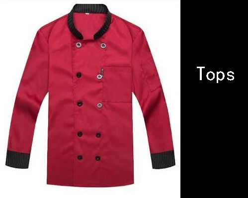 just tops red Форма повара ресторана с коротким рукавом, одежда для работы в отеле, кафе, шеф-повара, куртка для еды, Рабочие комбинезоны, Куртка поварская, 90 - Цвет: just tops red