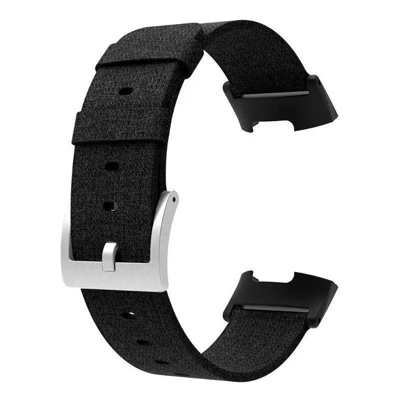 Холщовые Регулируемые часы ремешок для умного браслета ремешок для Fitbit Charge 3 - Цвет: Черный
