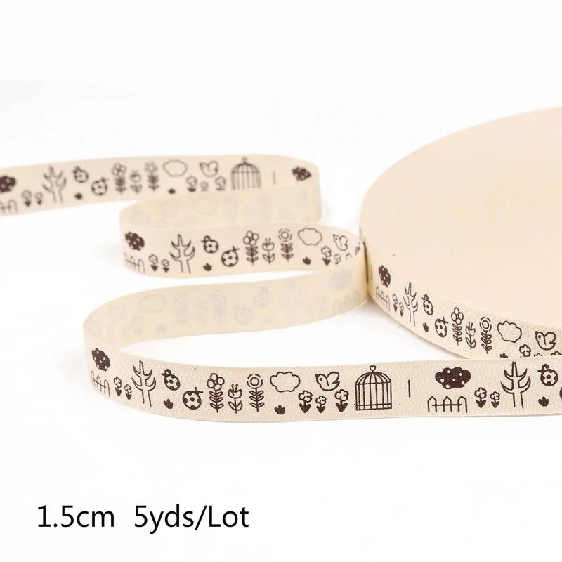 15mm 5 yards 05 5 ярдов Длина 10/15/20/25/30 мм широкий множество вариантов "ручная работа" дизайн хлопковая лента с принтом DIY Швейные и упаковочные аксессуары - Цвет: 15mm 5 yards 05