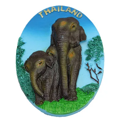 Армейский зеленый Thailand Japan Character Scenery Tourist Memorial Landscape Fridge Magnets 3D Magnet Sticker Travel Souvenir Kitchen Decoration - Цвет: Армейский зеленый