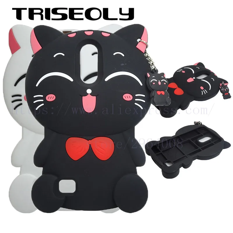 TRISEOLY чехол для LG K10 силиконовый чехол 3D с изображением из мультфильма Lucky Cat для задней панели телефона Защитный чехол для LG K10 X400 M250 чехол 5,3"