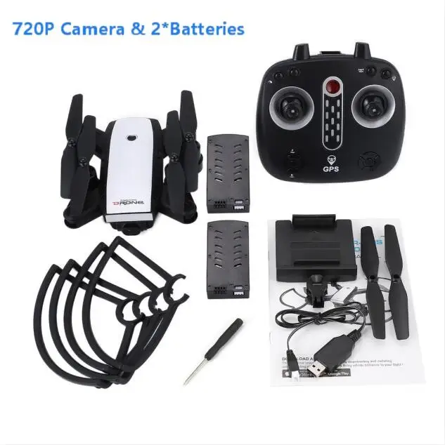 Белый LH-X28GWF Мини Wi-Fi расстояние управления GPS FPV 4-RC оси для дрона с 1080P HD камера светодиодный свет один ключ возврат 3* батареи - Цвет: Белый