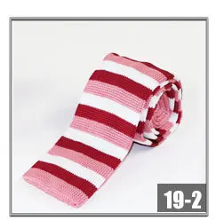 New Striped Knitted Mens ties Polyester Knit necktie for men Party Business Brand Handmade Cheap Neck Tie - Цвет: 19 2