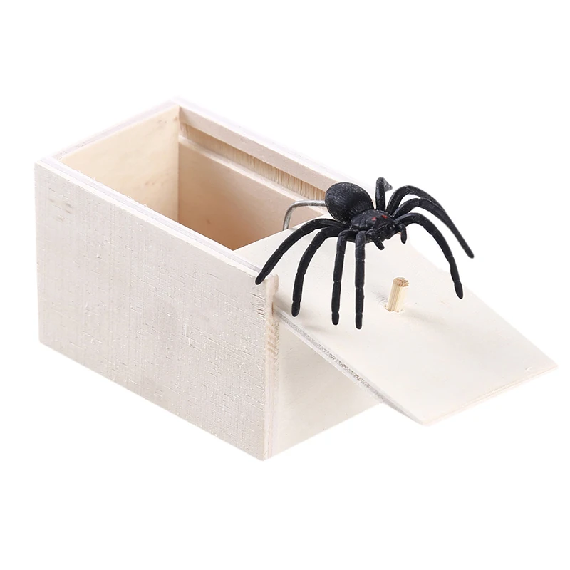 spider Новинка, игрушка для всего человека, деревянная хитрая игрушка, забавная игрушка, новинка, шок, пугающаяся деревянная коробка, шалость - Цвет: spider