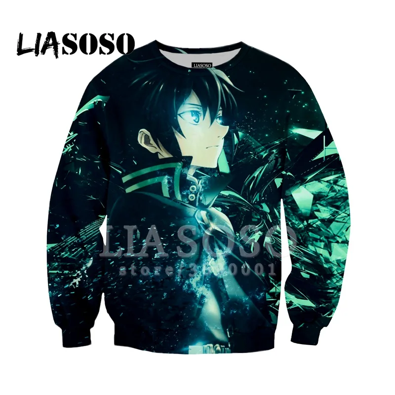 Liasoso толстовка с капюшоном 3d принт унисекс аниме Owari no Seraph(Seraph of the End: Вампирское Царство) Krul Tepes длинный рукав X1482