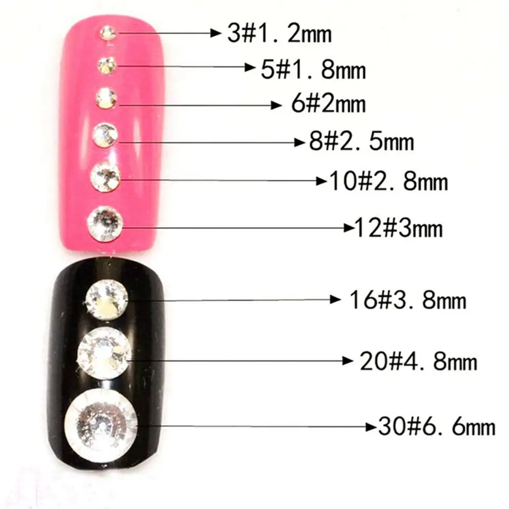 Блестящий страз SS3-SS8 Кристалл Стразы FlatBack гвоздь горный хрусталь стекло 3D не исправление Бусы из драгоценных камней DIY украшения для ногтей