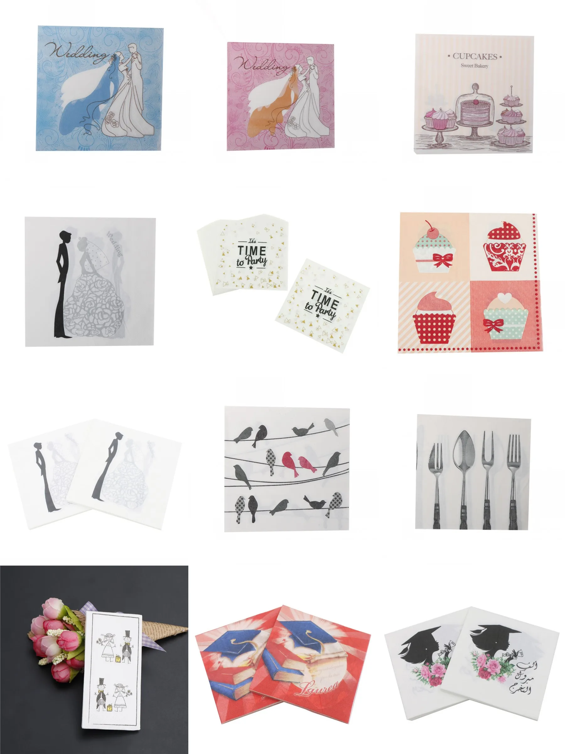 

20pcs/lot Wedding Decoupage Paper Napkins Weddings Napkin Paper Napkin Table Dinner Paper Tissues Wedding Party Supplies