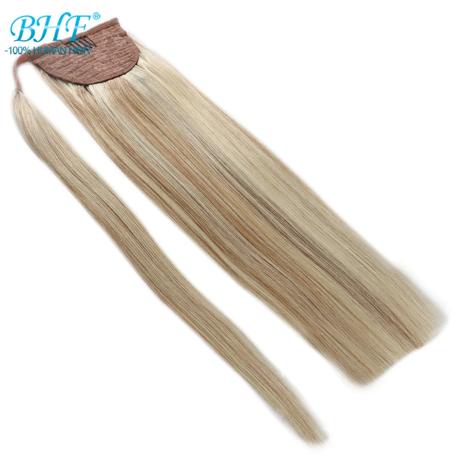 

BHF Human Ponytail Hair Straight Russian Remy Pony Tail Extension 2# Dark Brown 613# Blonde 120g 24inch Clip in Wig