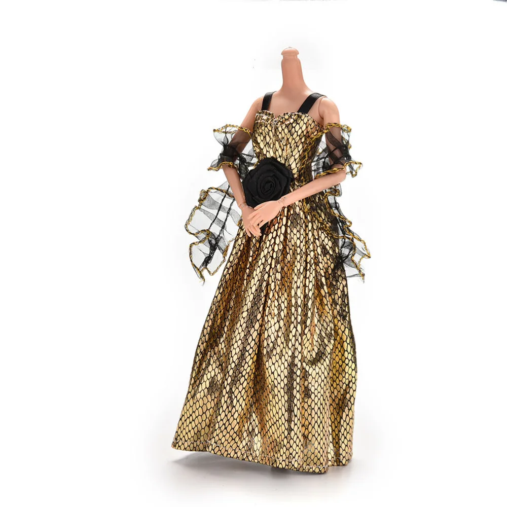 

1 Pcs Fashion Hot Selling New Arrival Crocodile Grain Doll Clothes Dress With Shawl For Cute Doll Dolls Accessories