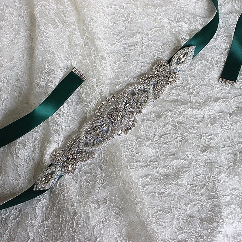 Стразы пояс для невесты атласная лента отделка Аппликация Свадебное платье Декор