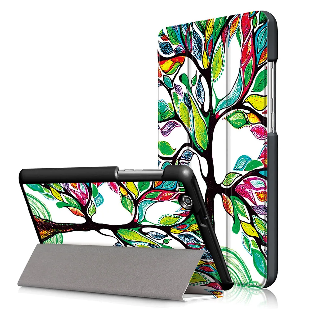 PC8005G_JONSNOW Protective Case for Huawei MediaPad T3 7 3G BG2-U01 Ultra Thin 3 fold Silk Texture Smart Sleep Stand Leather Cover