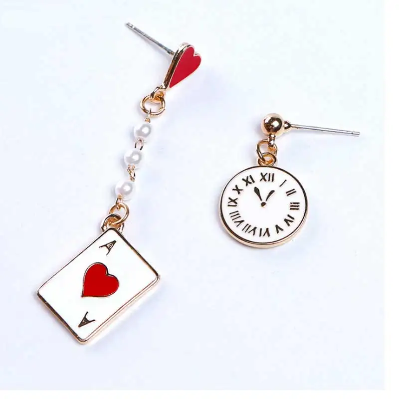 

2018 New Woman Poker Clock Poached Egg Clock Bunny Earrings Handmade Trendy Long Earring Jewellery For Women