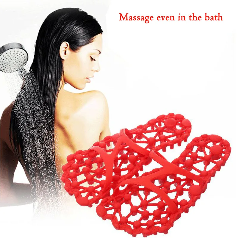Billige Nicht slip Bath Hausschuhe Weichen Fuß Reflexzonenmassage Massage Schuhe Mode Strand Hause Hausschuhe Fuß Entspannen Sommer Anti Cellulite massager