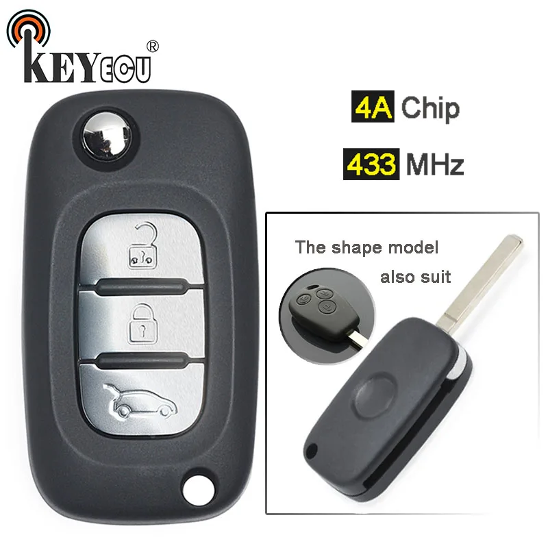 KEYECU 1x/ 3x 433MHz 4A Chip OEM 3 Button Flip Remote Key Remote Car Key Fob for Benz Smart Fortwo 453 Forfour 2015-2017 KEYECU 1x/ 3x 433MHz 4A Chip OEM 3 Button Flip Remote Key Remote Car Key Fob for Benz Smart Fortwo 453 Forfour 2015-2017