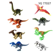 80 шт./лот парк и мир Юрского периода Динозавр строительный блок кирпичи Pterosauria Трицератопс Indomirus T-Rex кирпич детские игрушки