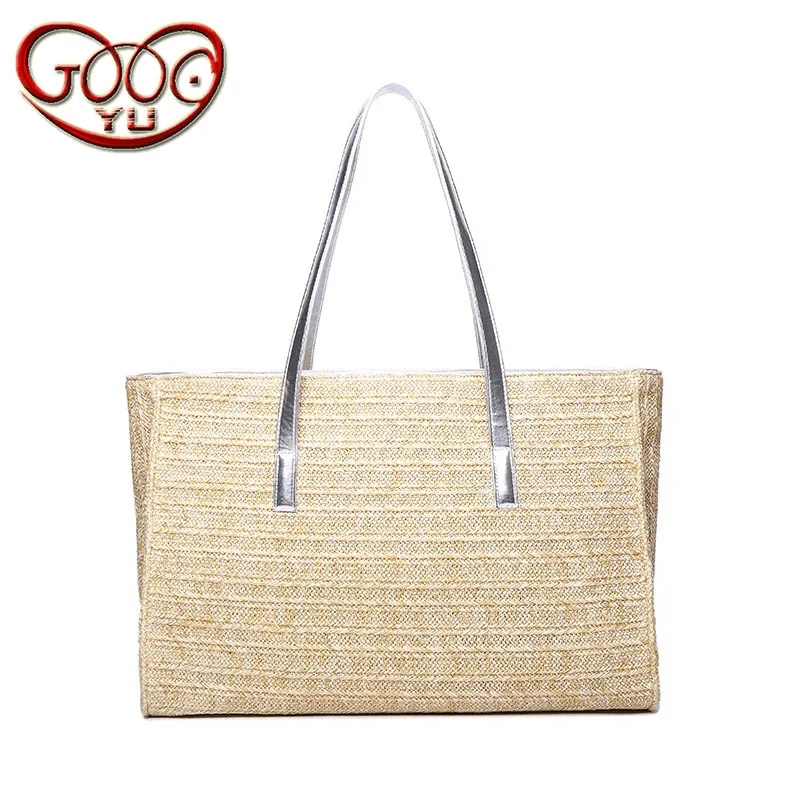 

New beach woven handbag cross section square large-capacity tote bag simple casual wild straw bag