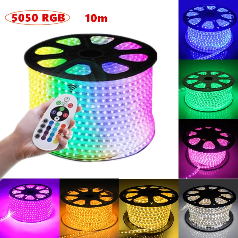 Светодиодная лента SMD5050 10 м/рулон 16 цветов RGB дистанционное управление 220 240 В