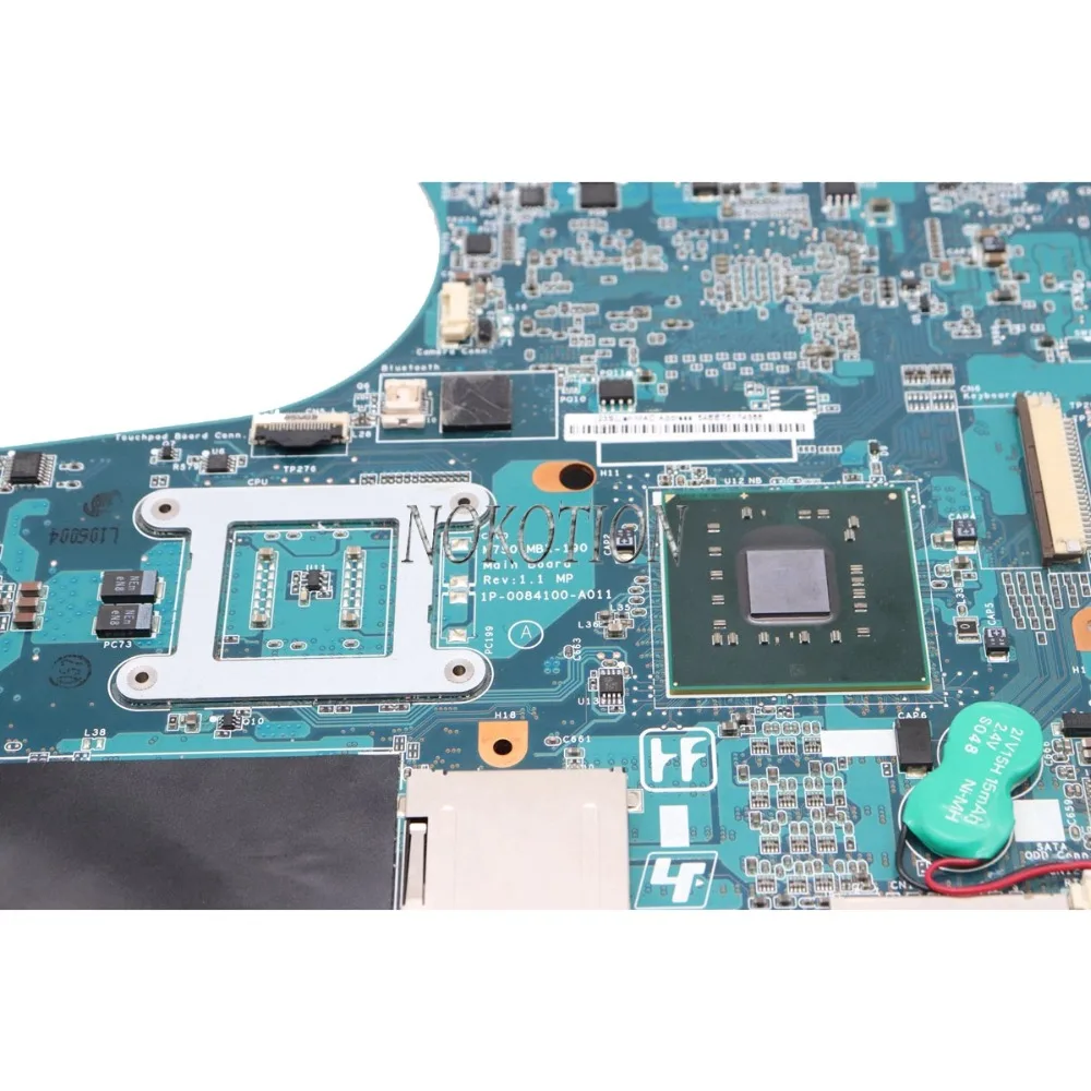 NOKOTION материнская плата для ноутбука sony vaio VGN-SR A1555331A A1703240A MBX-190 1P-0084100-A011 DDR2 основная плата бесплатная Процессор