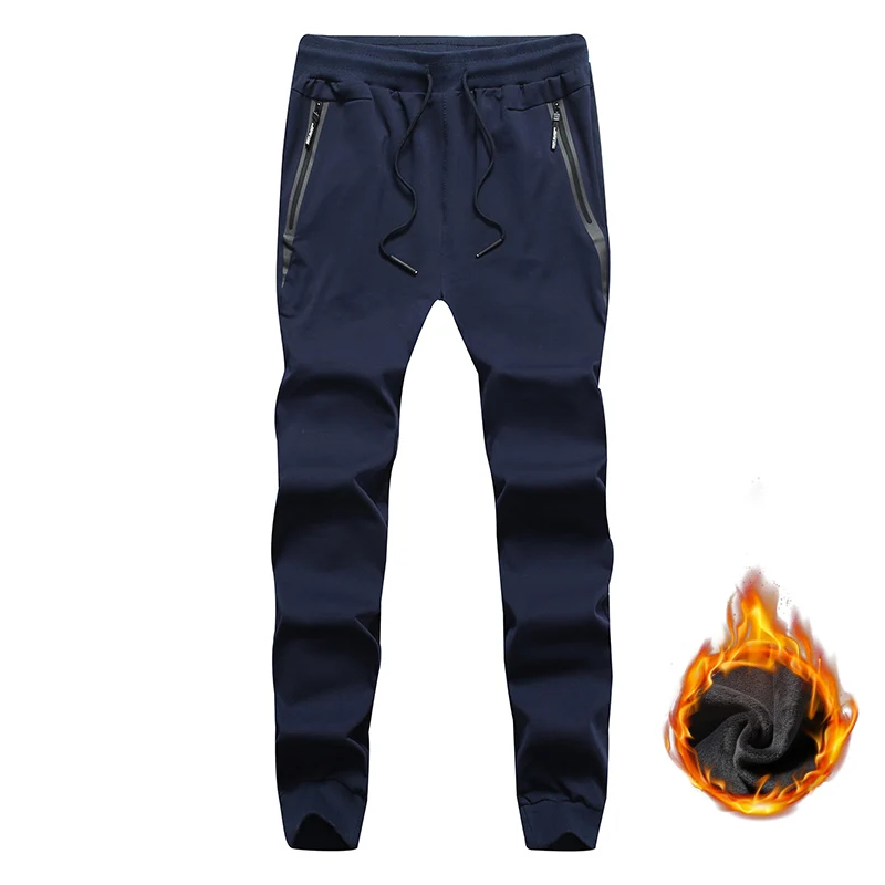 Новые мужские штаны, теплые леггинсы для мужчин, плотные бархатные штаны для зимы, спортивные штаны для бега, хлопковые облегающие повседневные брюки, большие размеры, C93J - Цвет: BLUE(THICK)
