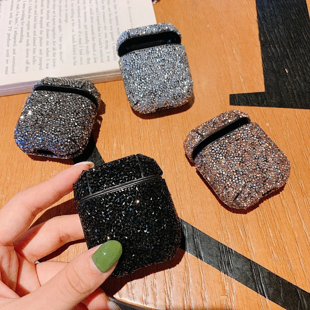 Shiny Rhinestone Case For Apple Airpods Bluetooth Wireless Earphone Korean Bling Powder Case For Airpods Cover Charging Box Case (2)