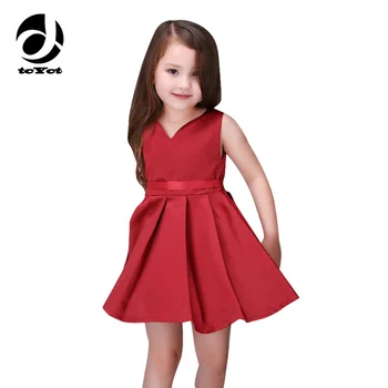 

Girls Wedding Dress 2017 Sleeveless Fashion Bridesmaid Child Baby Red Dress Girl 2- 10 11 12 13 Years Olds Spodnica