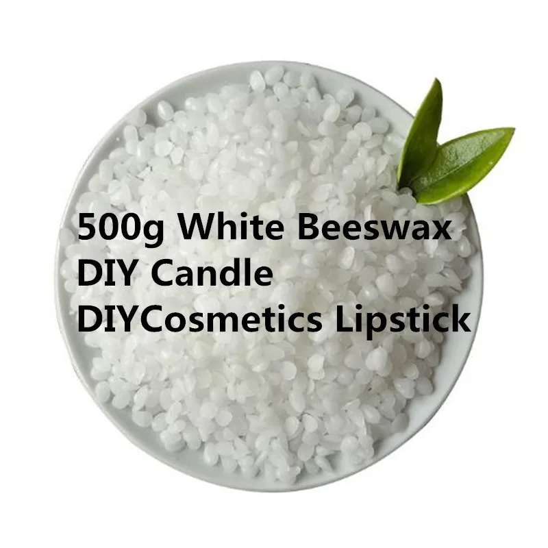 

500g White Beeswax For Candle/Soap Making DIY Scented Raw Materials Pure Natural Wax for furniture/Cosmetics/Lipstick/Parquet