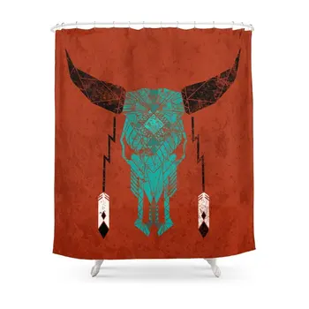 

Southwest Skull Shower Curtain Set Waterproof Bath Curtain For Bathroom With Non-slip Floor Mat