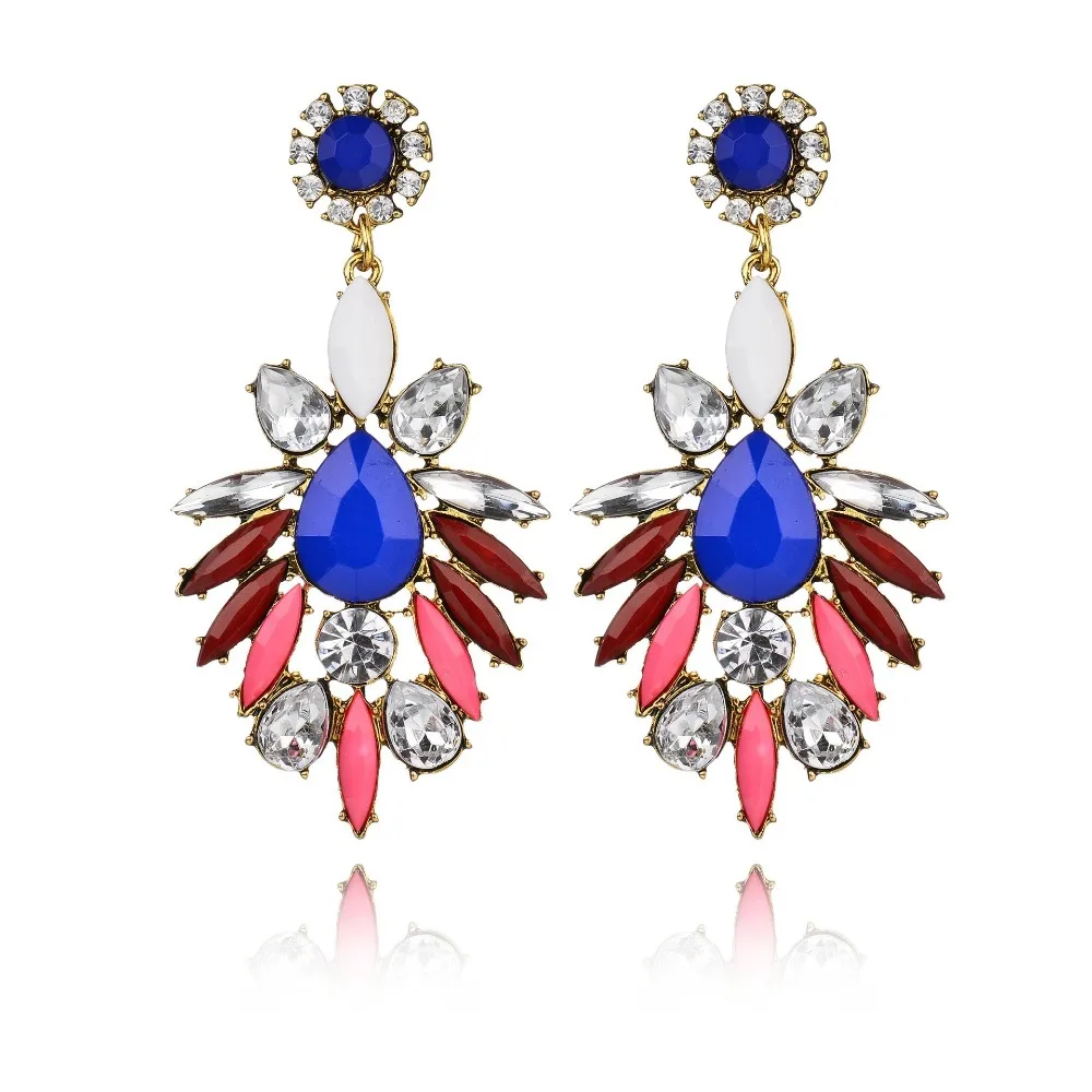 SexeMara New Jewelry 4 Colors Bohemia Ethnic Metal Pending Crystal Dangle Earrings For Women Christmas Gift | Украшения и