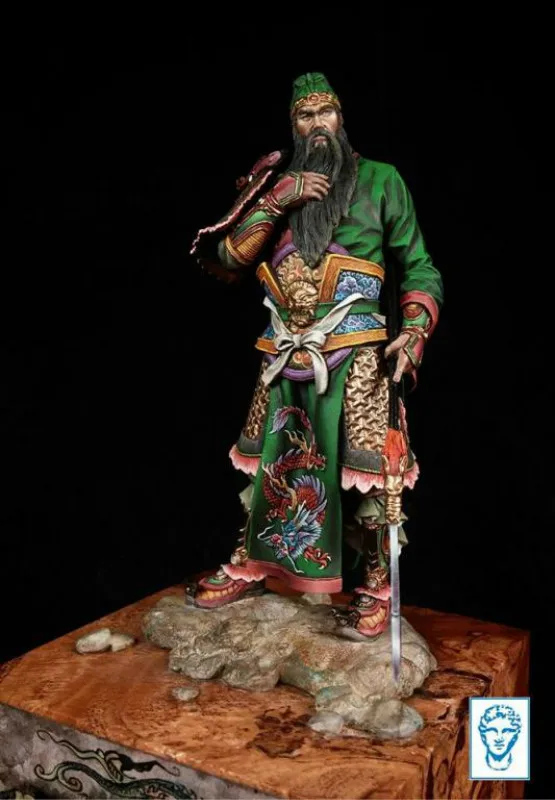 

90mm Scale Resin Figure Model Kit Guan Yu Without Base Static Modeling Assembling DIY Toys Hobby Tools Creative Gift