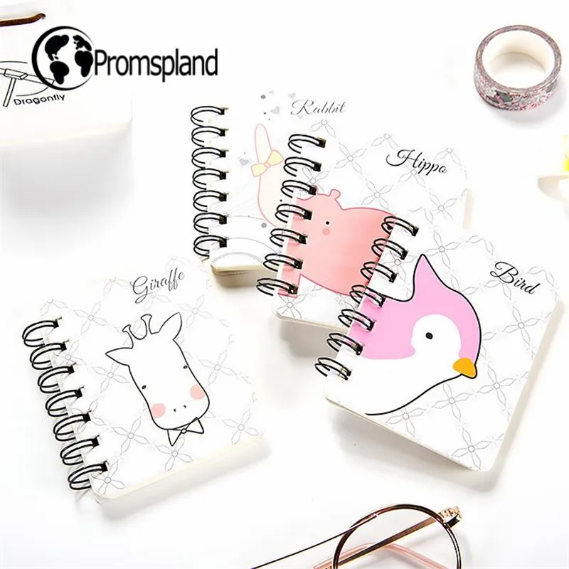 

100pcs Animals Cartoon Notebooks Panda Tiger Bird Bear Loose leaf Creative Mini Pocket Books Journal School Supplies Stationery