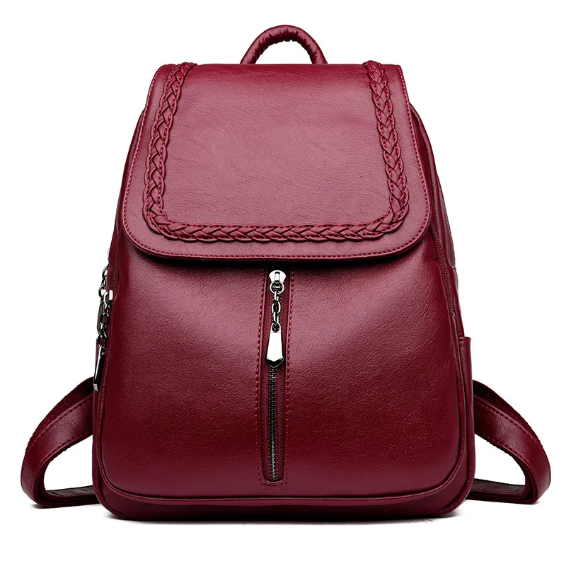 

WEIXIER Brand New Female Backpack Women Backpack Leather School Bag Women Fashion Designer Leather Bagpacks for Girls 2019 NS-31