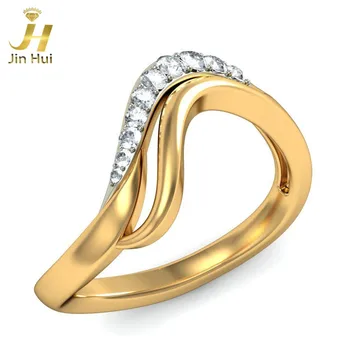 

Jinhui Women The Myrtle Ring Solid 18K Yellow 750 Gold 0.172CT Natural Diamond Jewelry Free Engraving