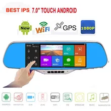 7 0 IPS Touch Car GPS DVR Mirror wifi DVR Dual font b Camera b font