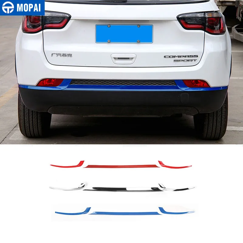 

MOPAI ABS Car Exterior Rear Bumper Decoration Trim Cover Trim Stickers For Jeep Compass 2017 Up Car Styling