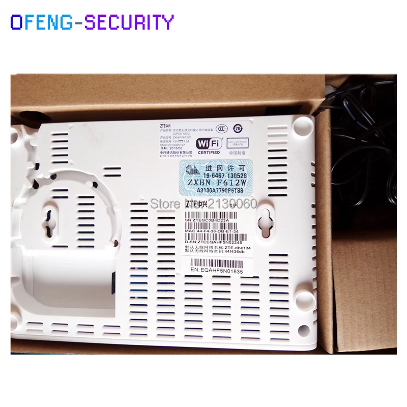 Zte GPON ONU ZXHN F612W с 2 портом FE + 1 голосовым wifi и английский интерфейс