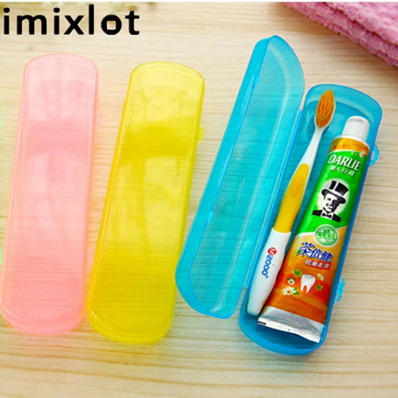 Imixlot Portable 1Pc Plastic Toothbrush Toothpaste Cover Case Holder For Outdoor Travel Camping
