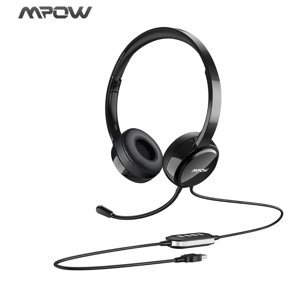 Mpow проводные наушники USB/3,5 мм разъем шумоподавление Гибкий микрофон гарнитура для Skype колл-центр игры Windows 10 Mac PC