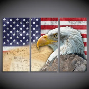 

3 Pcs/Set Framed HD Printed American Flag Eagles Picture Wall Art Canvas Print Decor Poster Canvas Modern Oil Painting