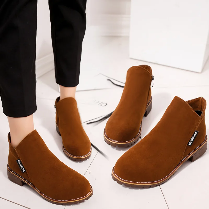 

Winter Autumn Casual Women High Heels Pumps Warm Ankle boots Women Shoes