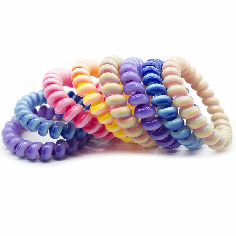 5 قطعة/الوحدة النساء المطاط حبل الشعر مطاطا Hairbands دوامة شكل ربطات الشعر أغطية الرأس اكسسوارات سلك الهاتف خط عقال