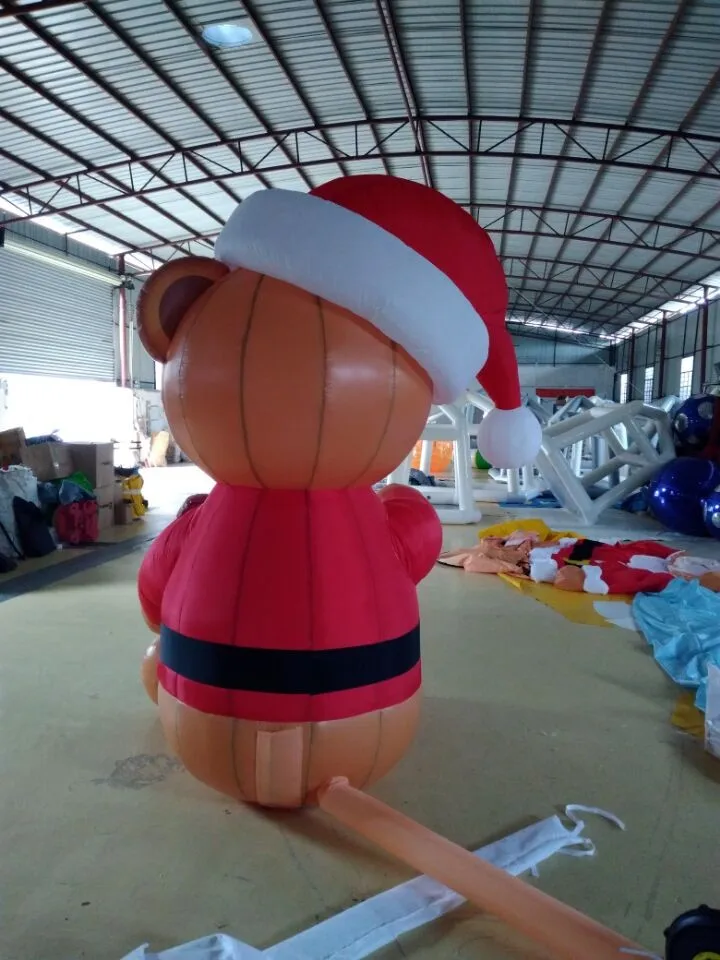 Надувные Рождество продукты подсветкой Открытый Двор украшение симпатичный надувной медведь с заводская цена