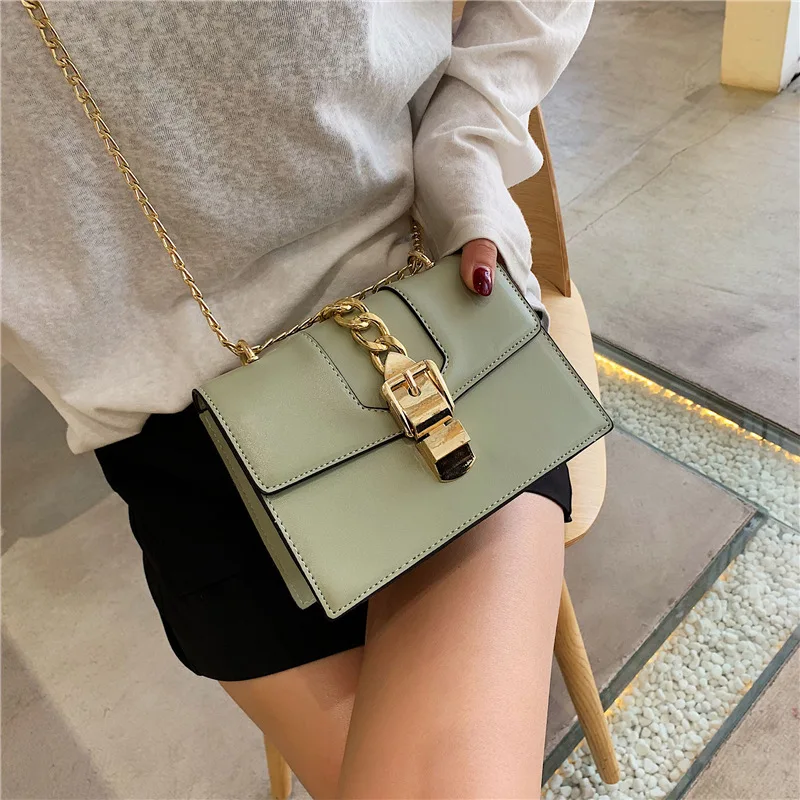 

Chain Bag Girl 2019 New Slant Bag Fashion Single Shoulder Square Bag