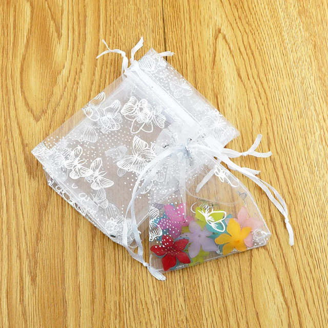 7x9cm Mini White Organza Bags Wedding Gift Custom 7x9cm Mini White Organza Bags Wedding Gift Custom Erfly Packaging 200pcs Lot