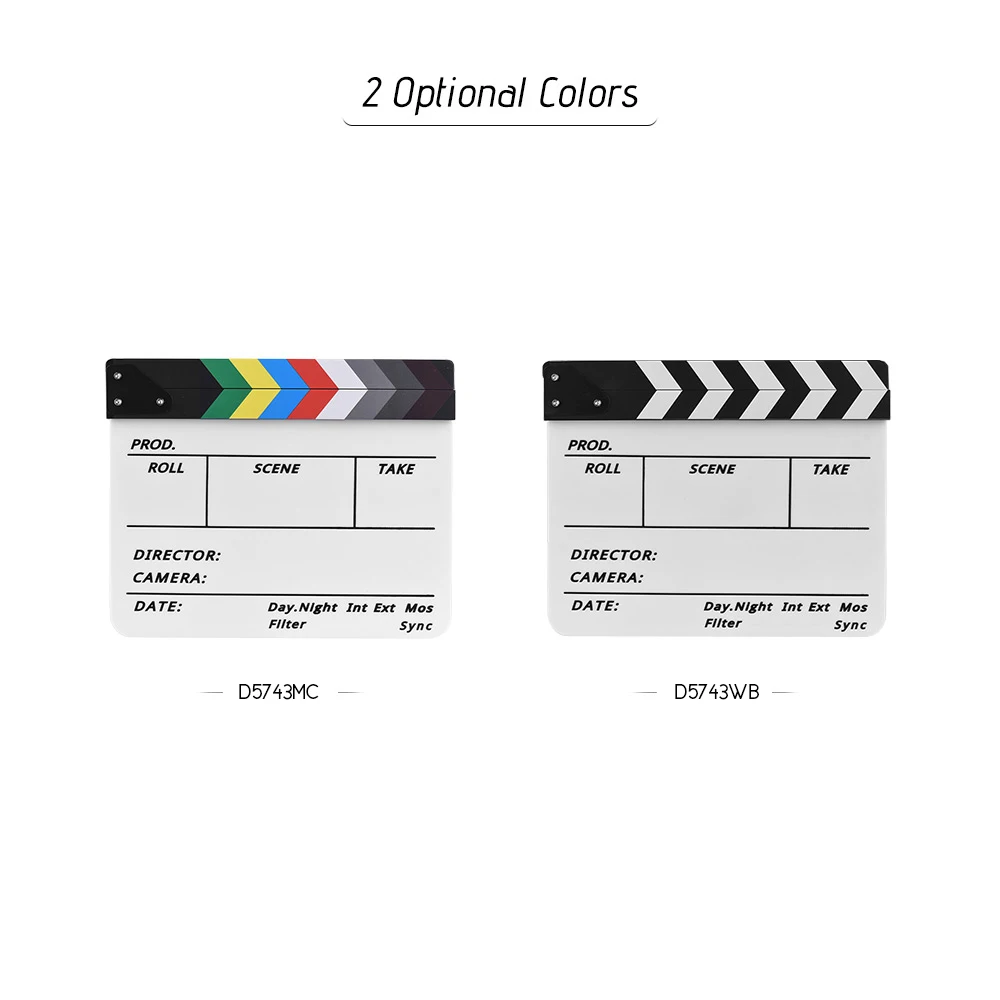 Film Director Clapper Board Movie Scene Acrylic Clapboard Dry Erase TV Movie Cut Action Scene Slate Clap With Marker Pen Eraser