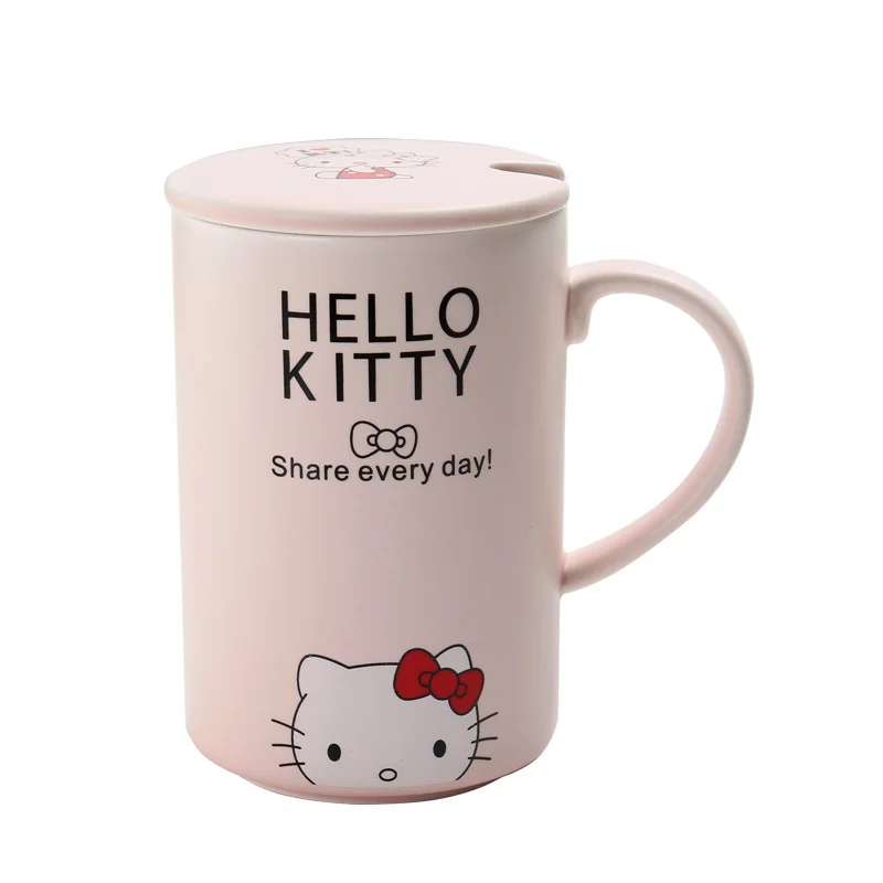 Hello kitty кофе чашки Молоко чай Кружка рождественские подарки дети воды с крышкой и