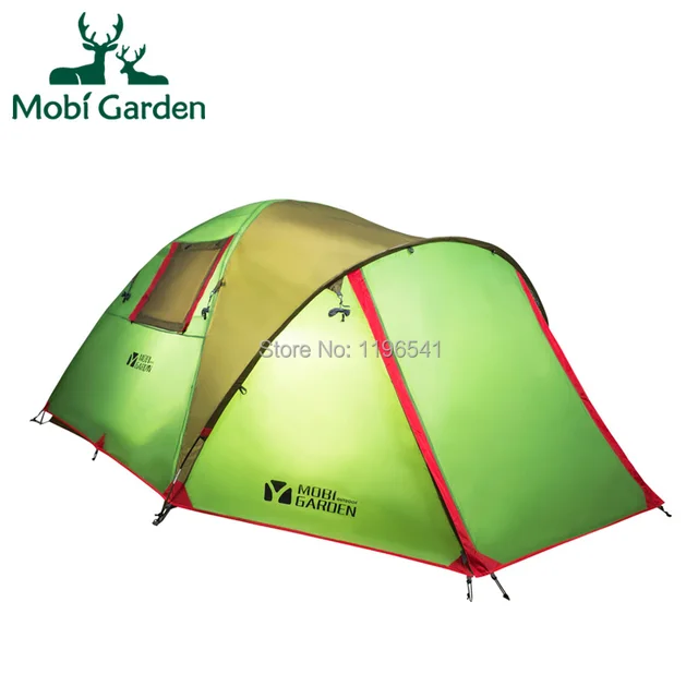 Cheap Mobigarden outdoor equipment hiking camping 4 persons breathable waterproof one bedroom double layers three season tent